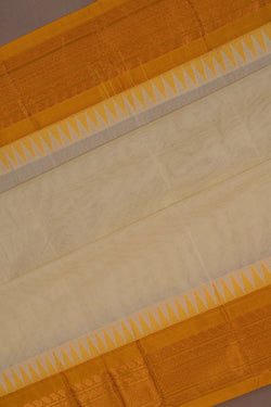 Image of Gadwal Cotton Off-White Saree