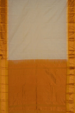 Image of Gadwal Cotton Off-White Saree