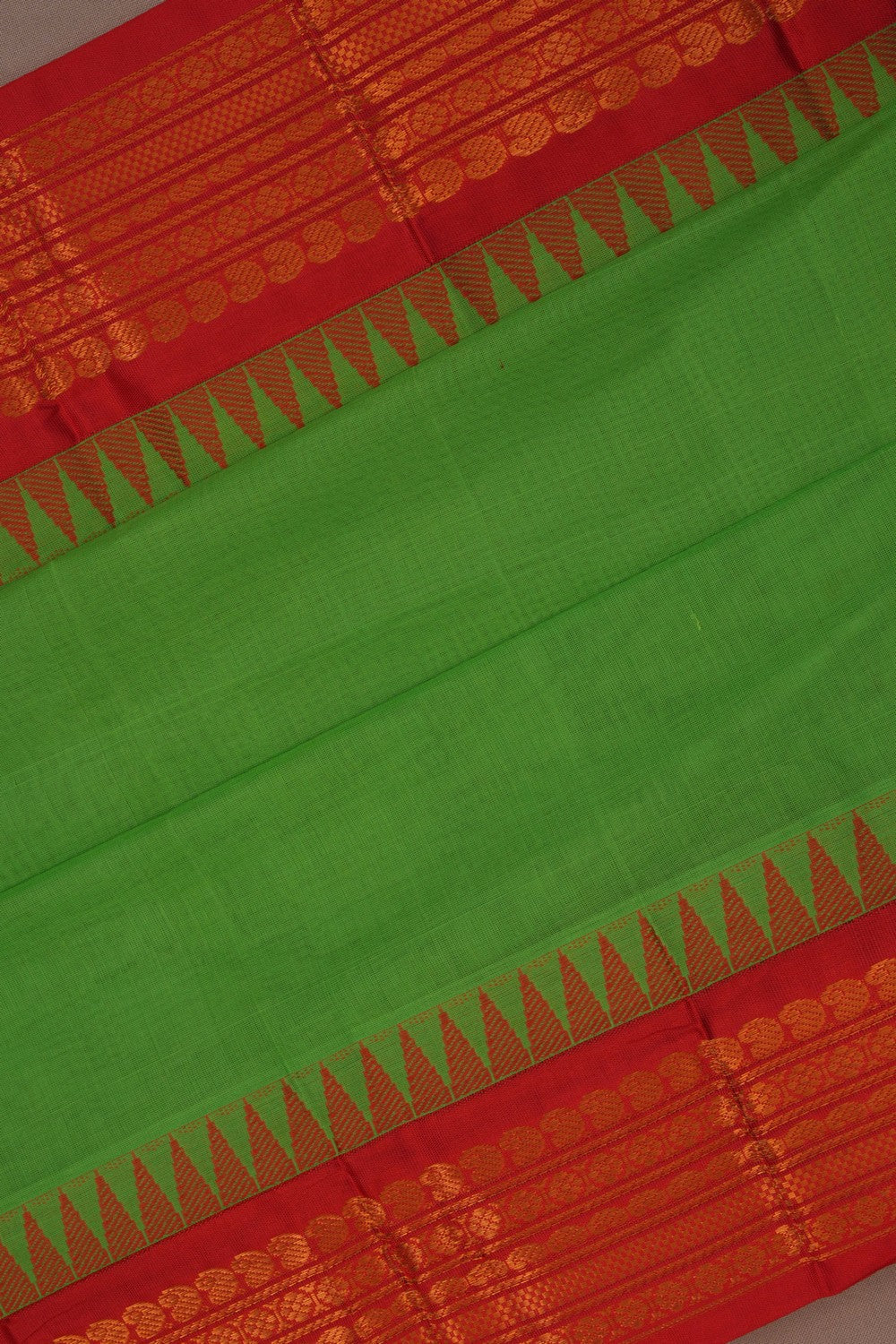 Image of Gadwal Cotton Green Saree
