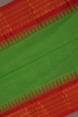 Image of Gadwal Cotton Green Saree