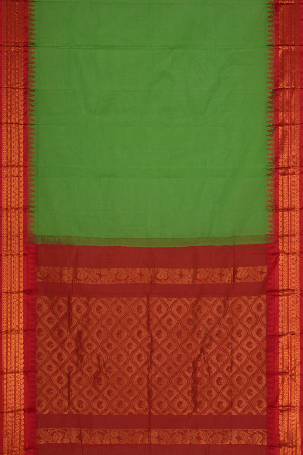 Image of Gadwal Cotton Green Saree