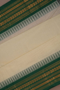 Image of Gadwal Cotton Off-White Saree