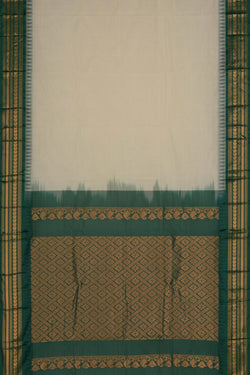 Image of Gadwal Cotton Off-White Saree