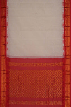 Image of Gadwal Cotton Off-White Saree