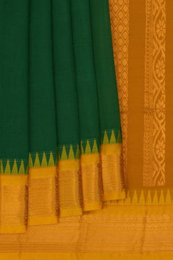 Image of Gadwal Cotton Green Saree