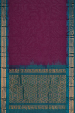 Image of Gadwal Cotton Purple Saree