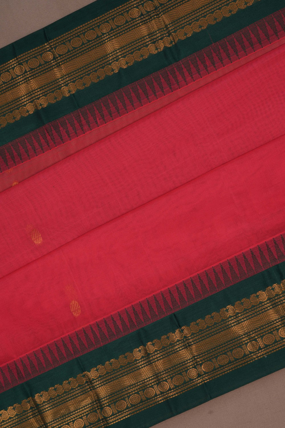 Image of Gadwal Cotton Pink Saree