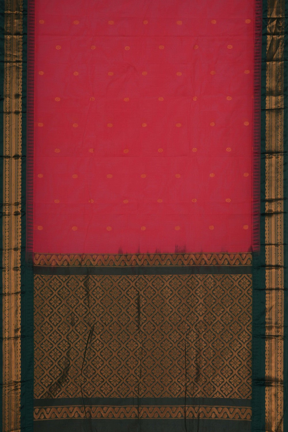 Image of Gadwal Cotton Pink Saree