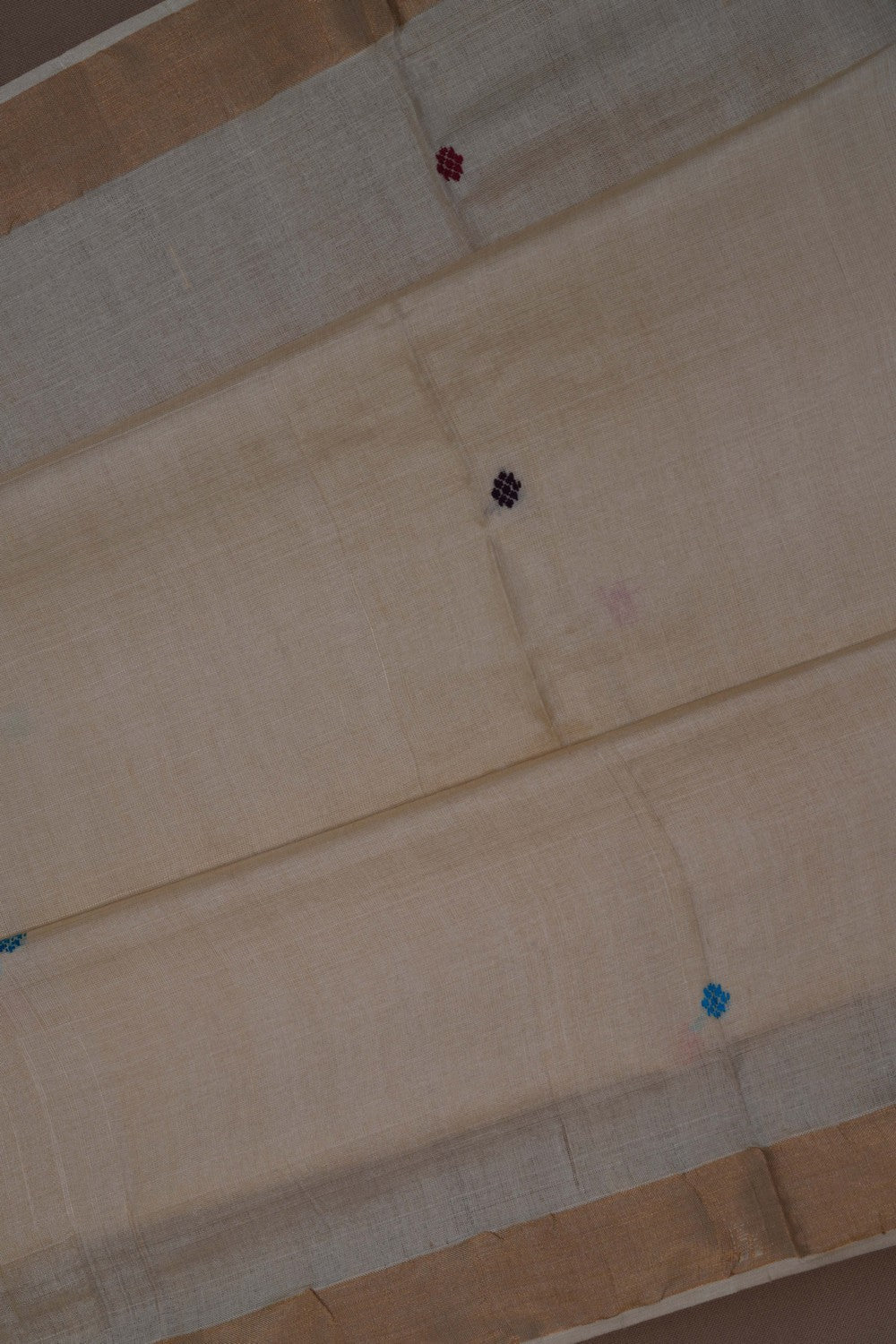 Image of A Tussar Off White Saree