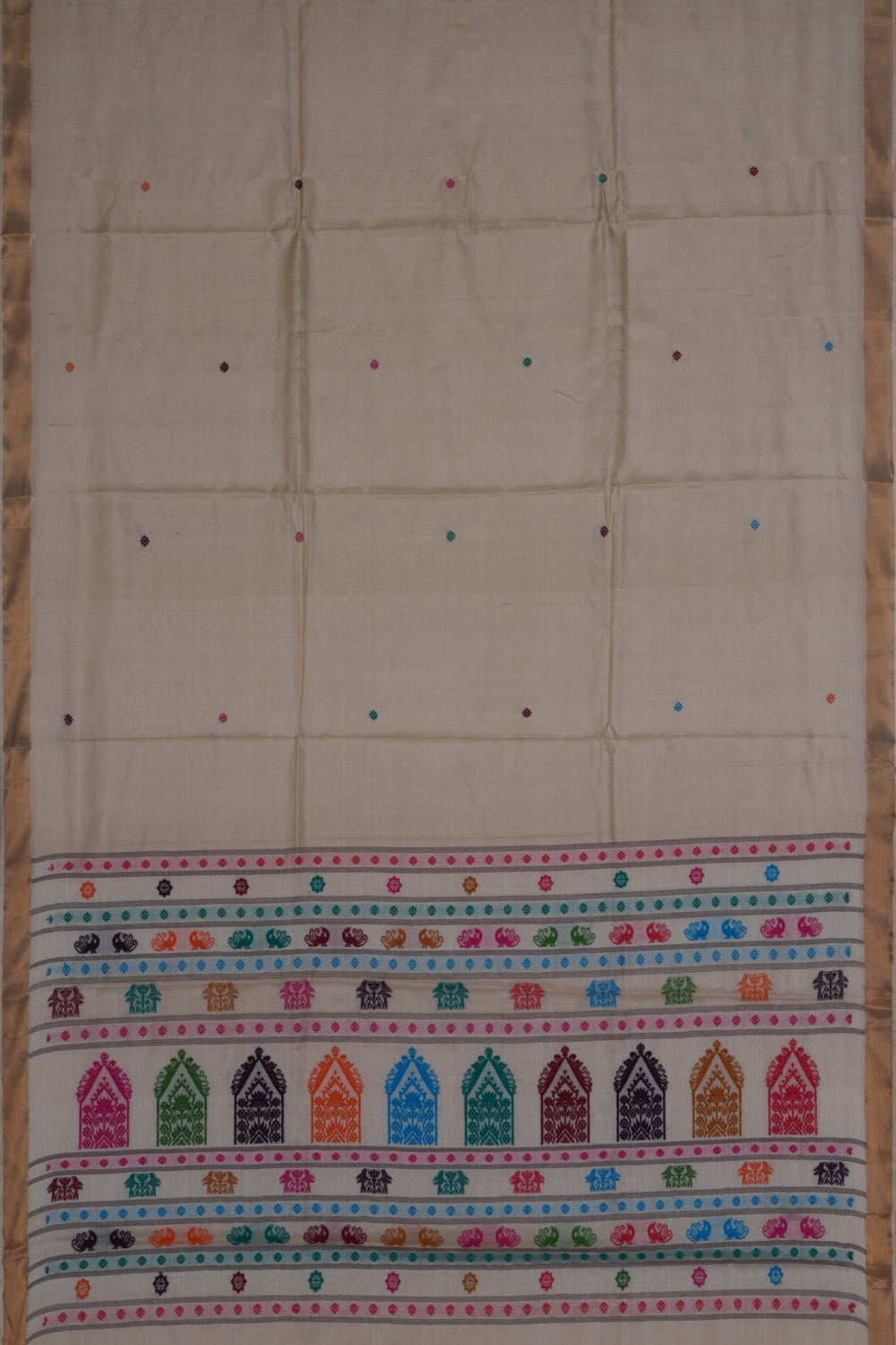 Image of A Tussar Off White Saree
