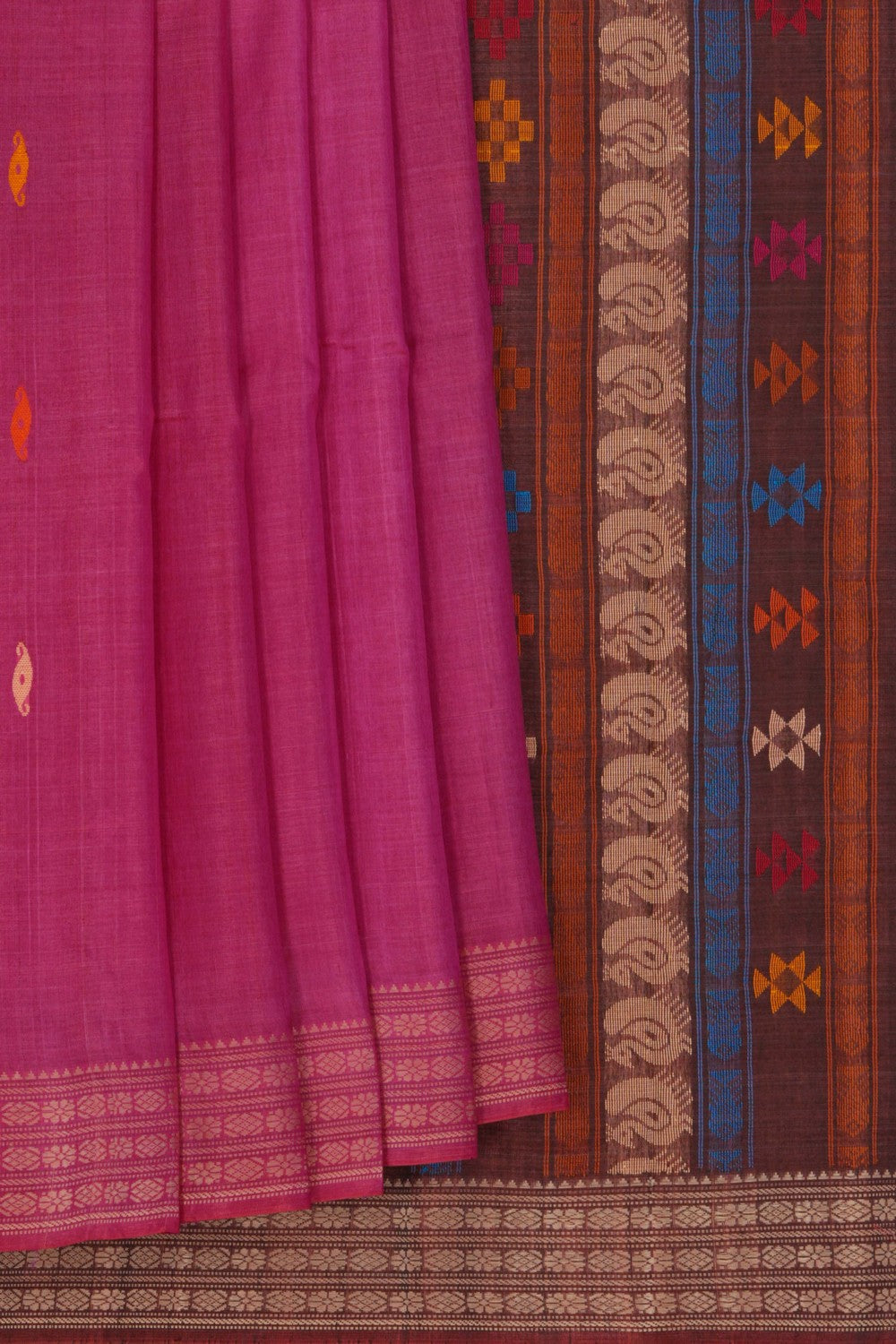 Image of A Tussar Pink Saree