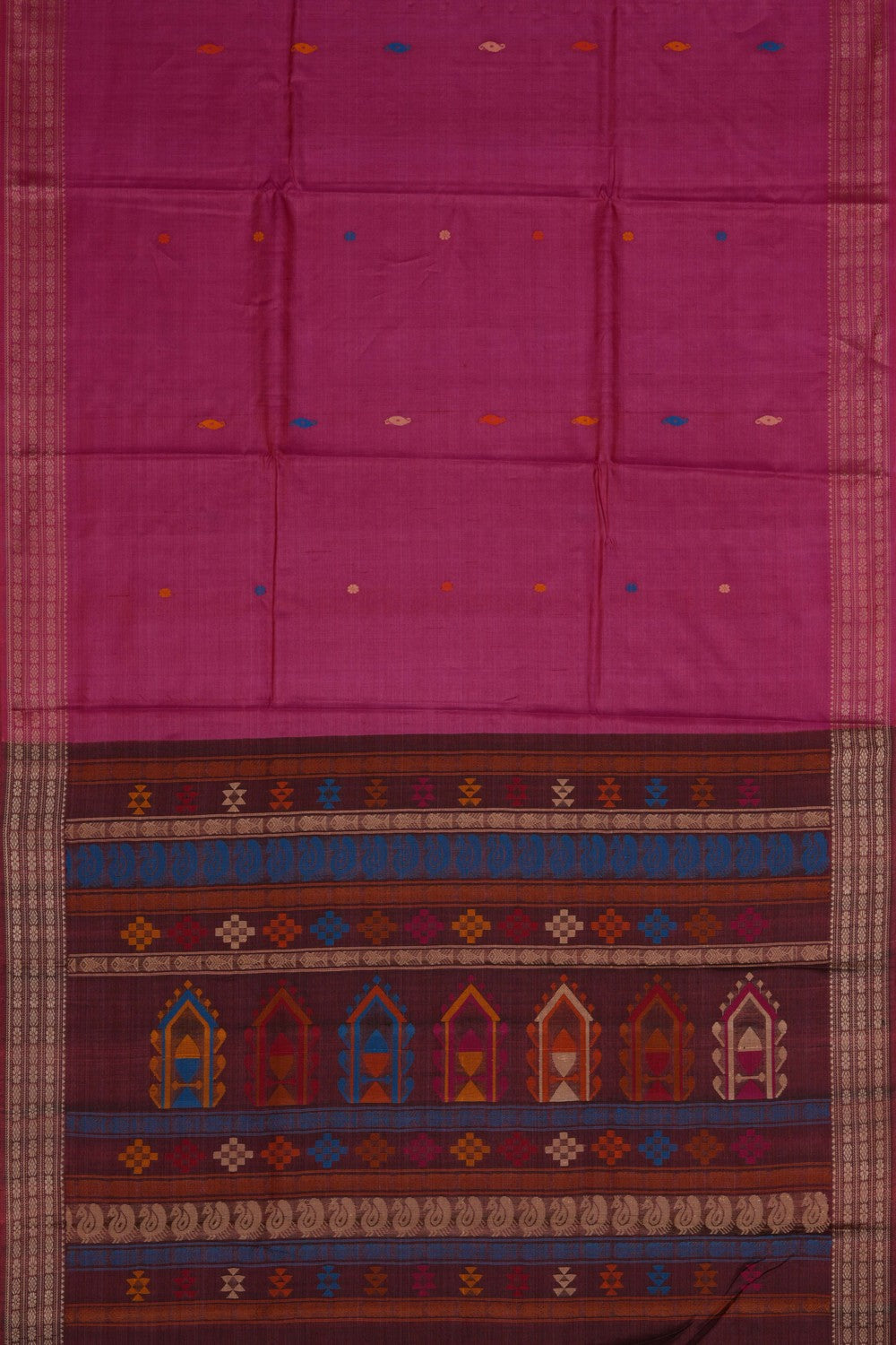 Image of A Tussar Pink Saree