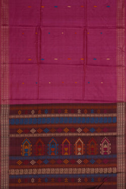 Image of A Tussar Pink Saree