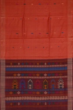 Image of A Tussar Orange Saree