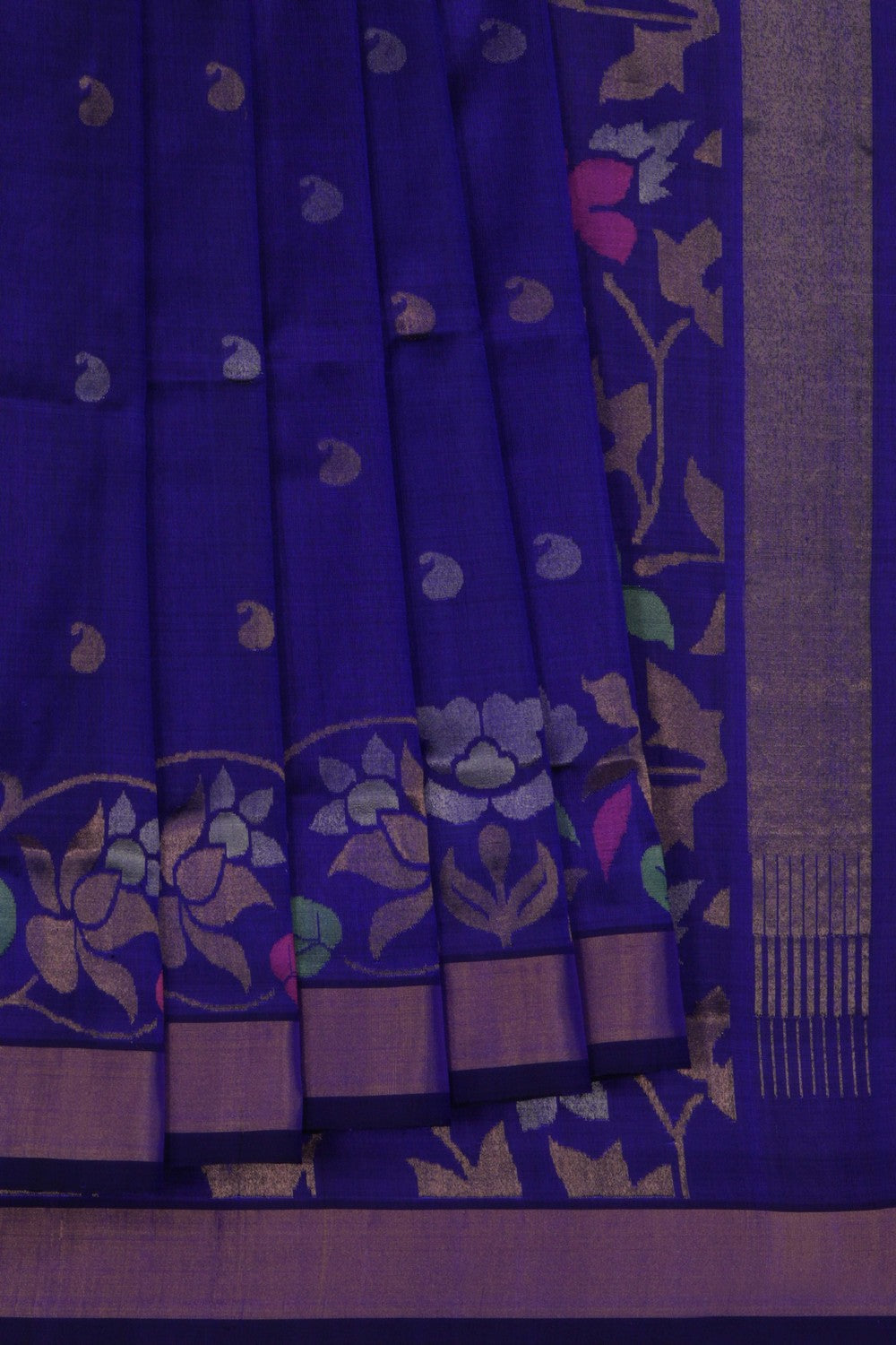 Image of Uppada Silk Indigo Blue Saree