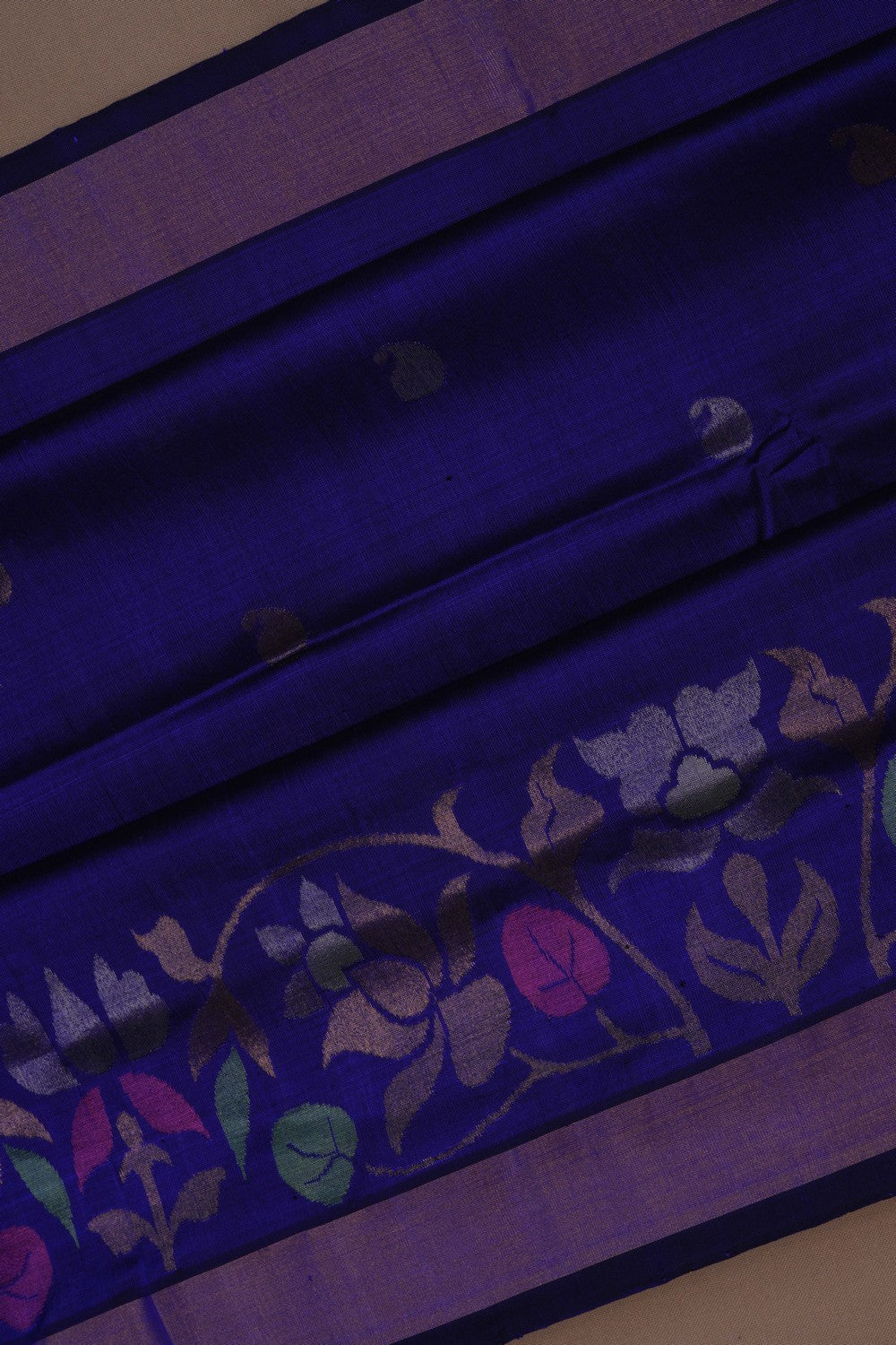 Image of Uppada Silk Indigo Blue Saree