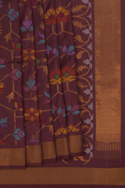 Image of Uppada Silk Brown Saree