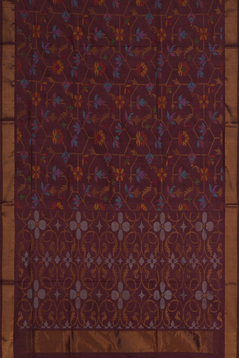 Image of Uppada Silk Brown Saree