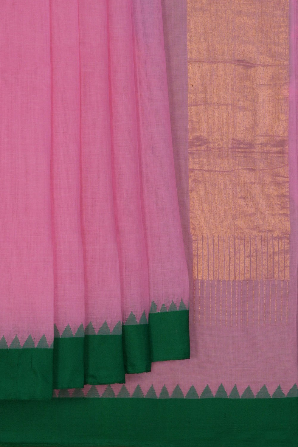 Image of Uppada Cotton Lotus Pink Saree