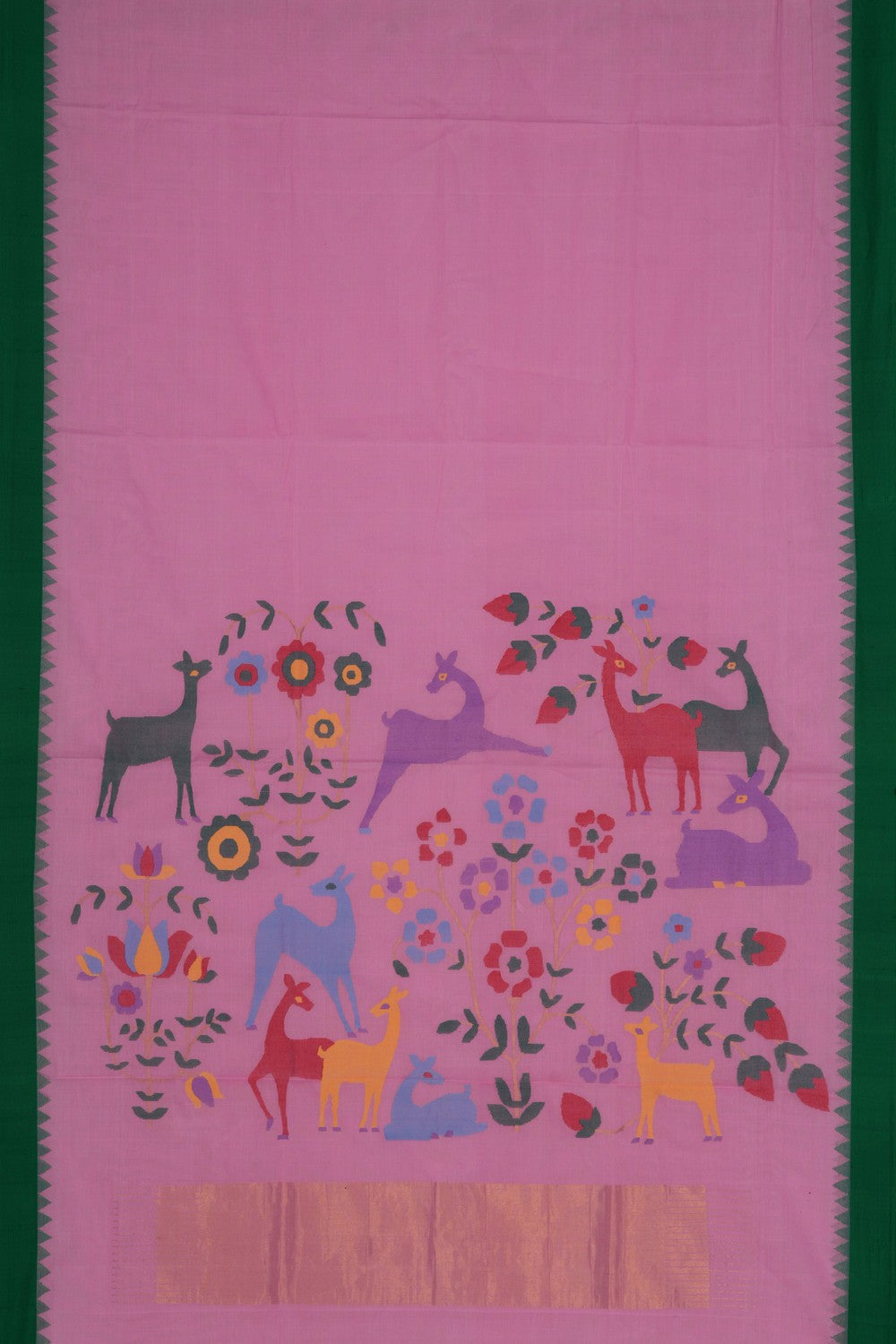 Image of Uppada Cotton Lotus Pink Saree