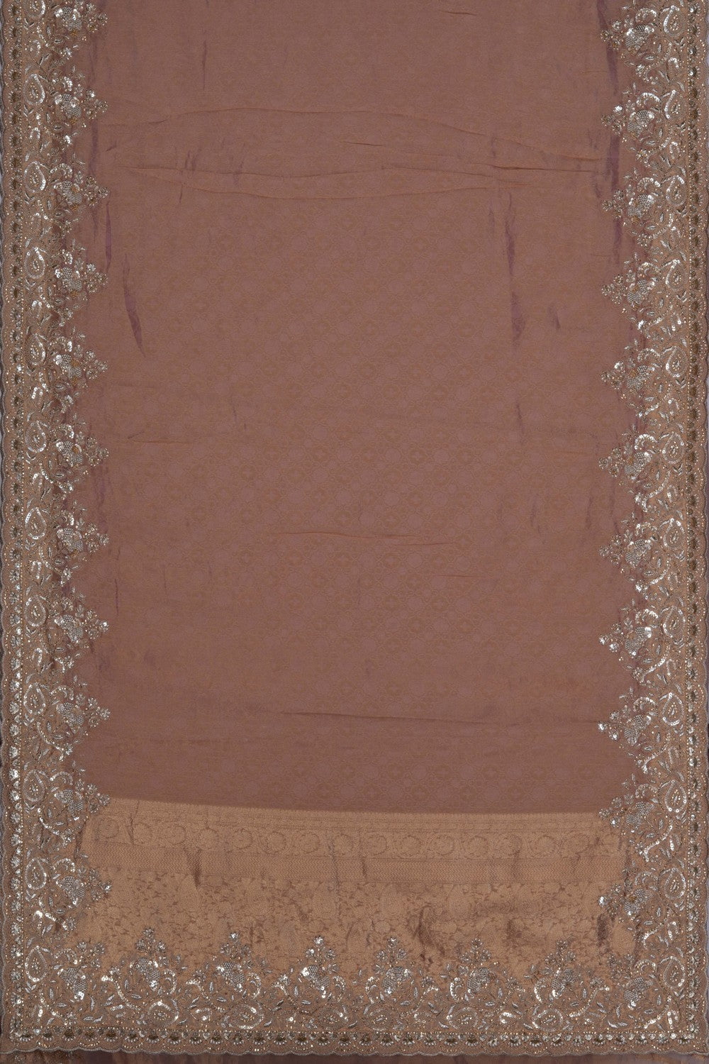 Tissue Silk Pink Embroidery Saree
