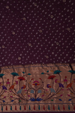 Image of Kota-Bandhani Saree With Paithani Border