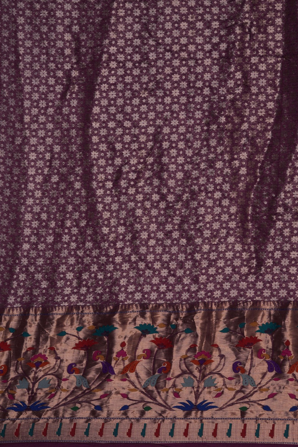 Kota-Bandhani Saree With Paithani Border