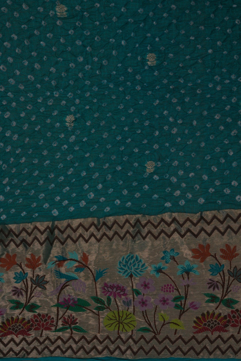 Image of Kota-Bandhani Saree With Paithani Border