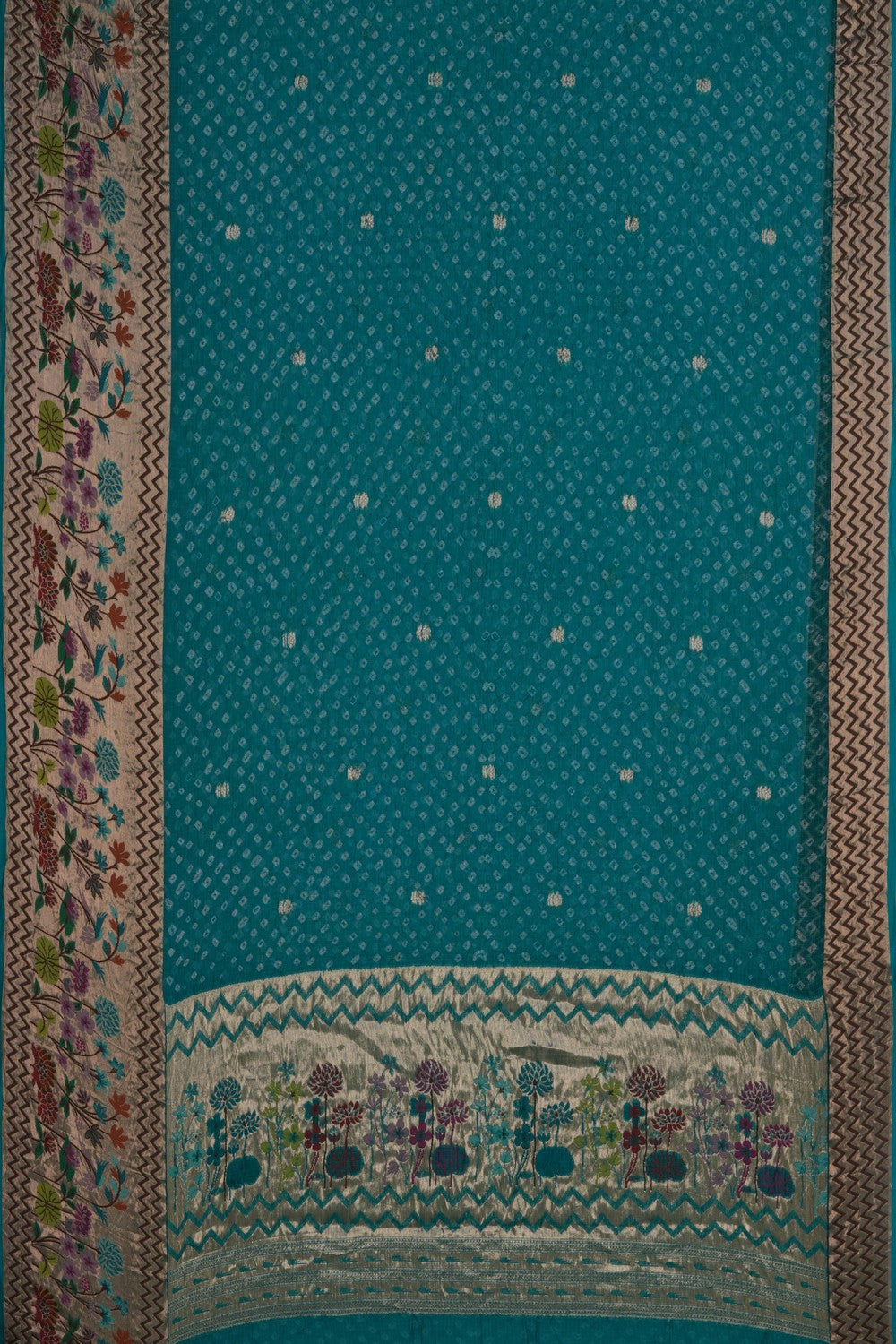 Image of Kota-Bandhani Saree With Paithani Border