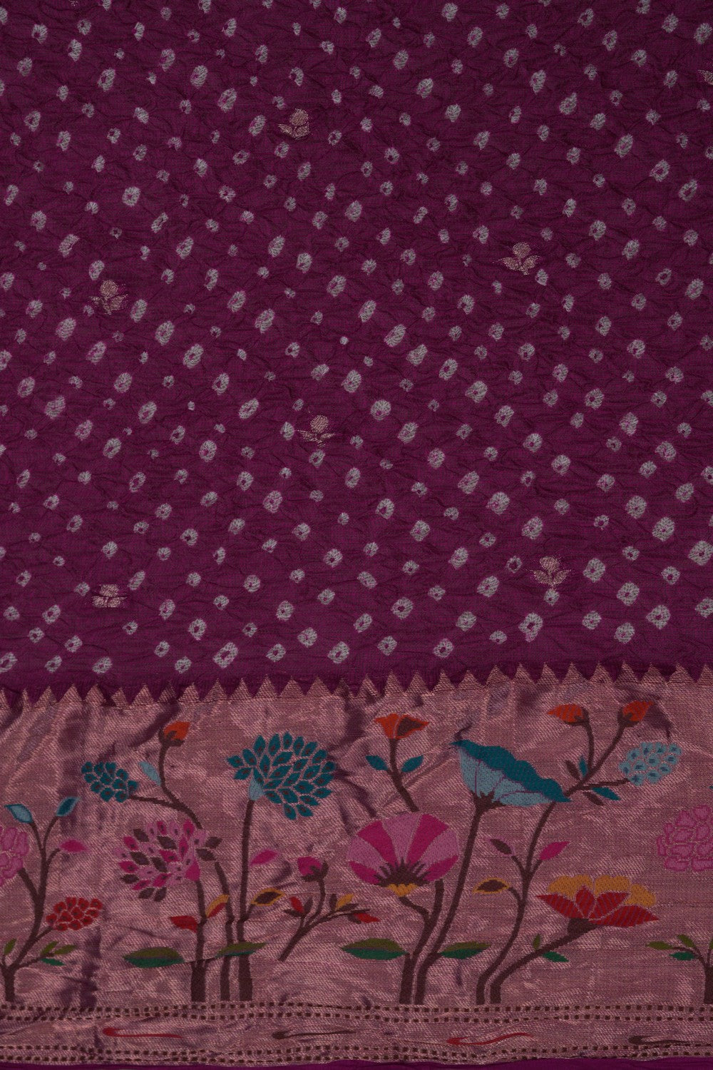 Kota-Bandhani Saree With Paithani Border