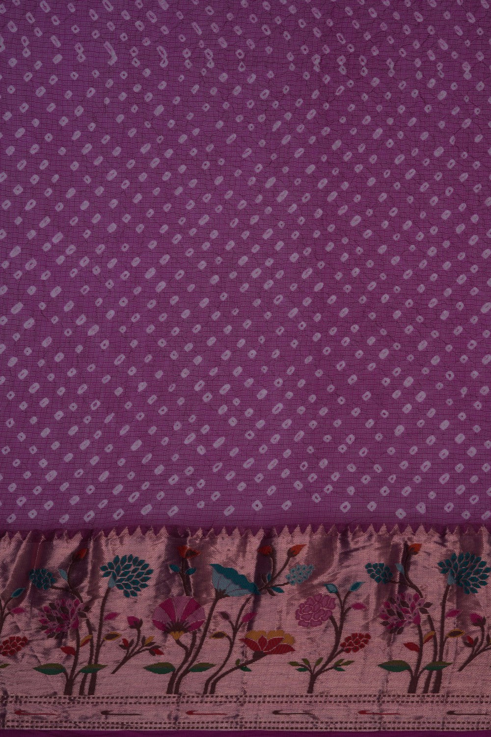 Kota-Bandhani Saree With Paithani Border