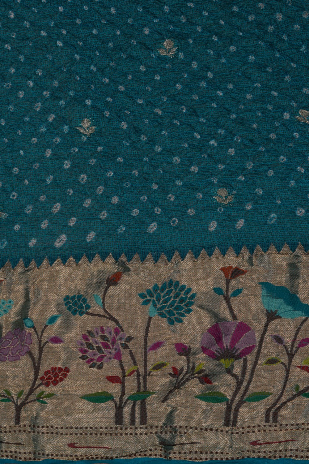 Image of Kota-Bandhani Saree With Paithani Border