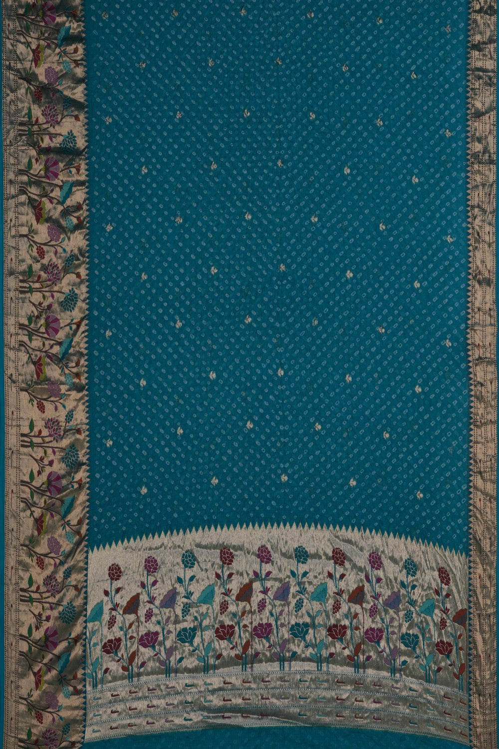 Image of Kota-Bandhani Saree With Paithani Border