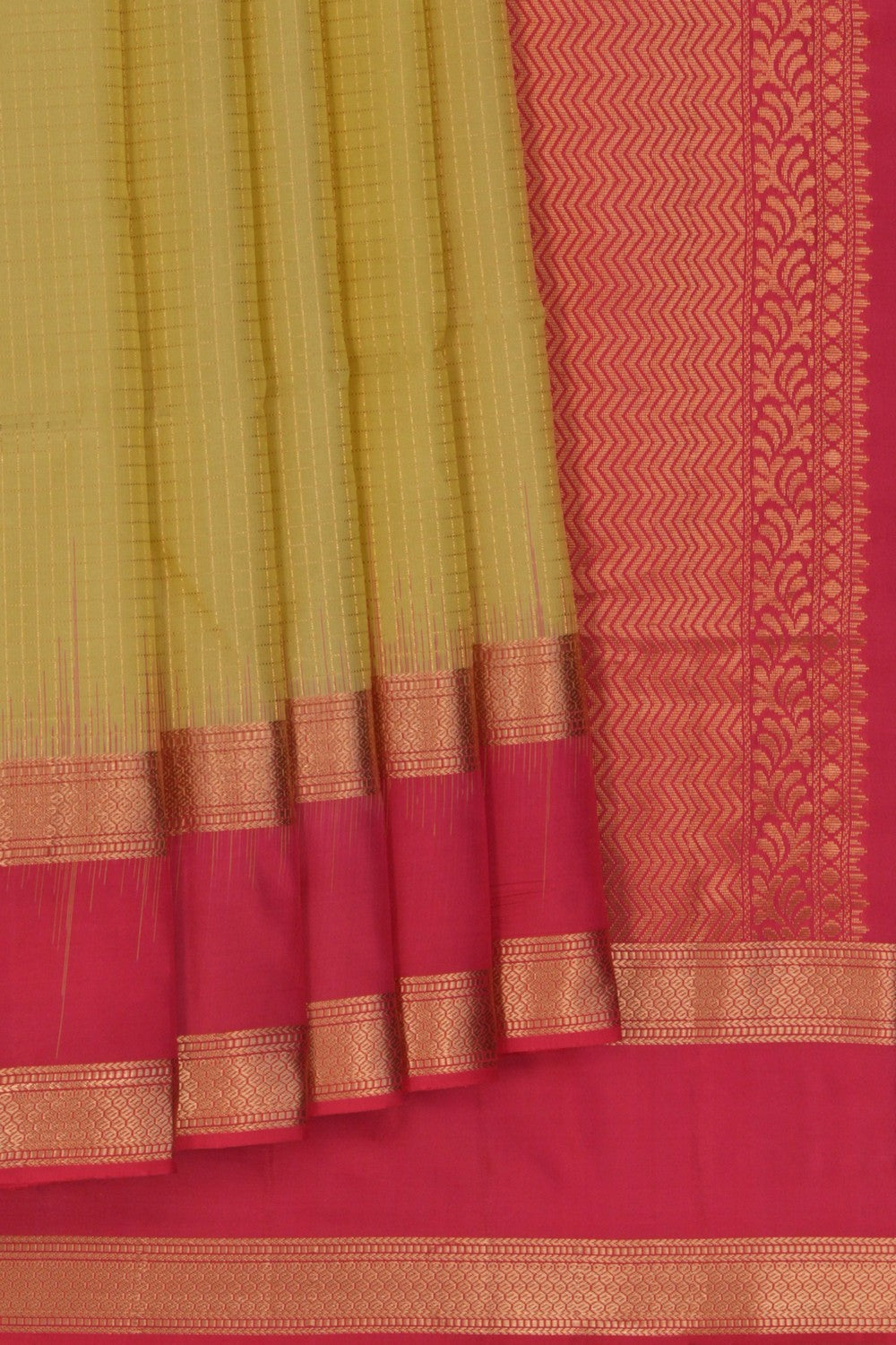 Image of South Silk Spring Yellow Saree