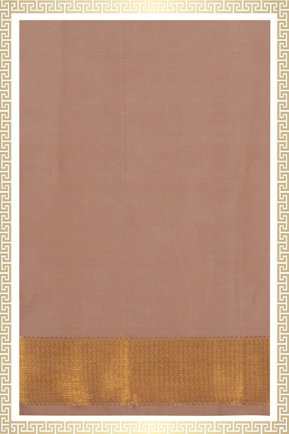 Image of Arani Silk Beige Dhoti With Kanduva (8 X 4)