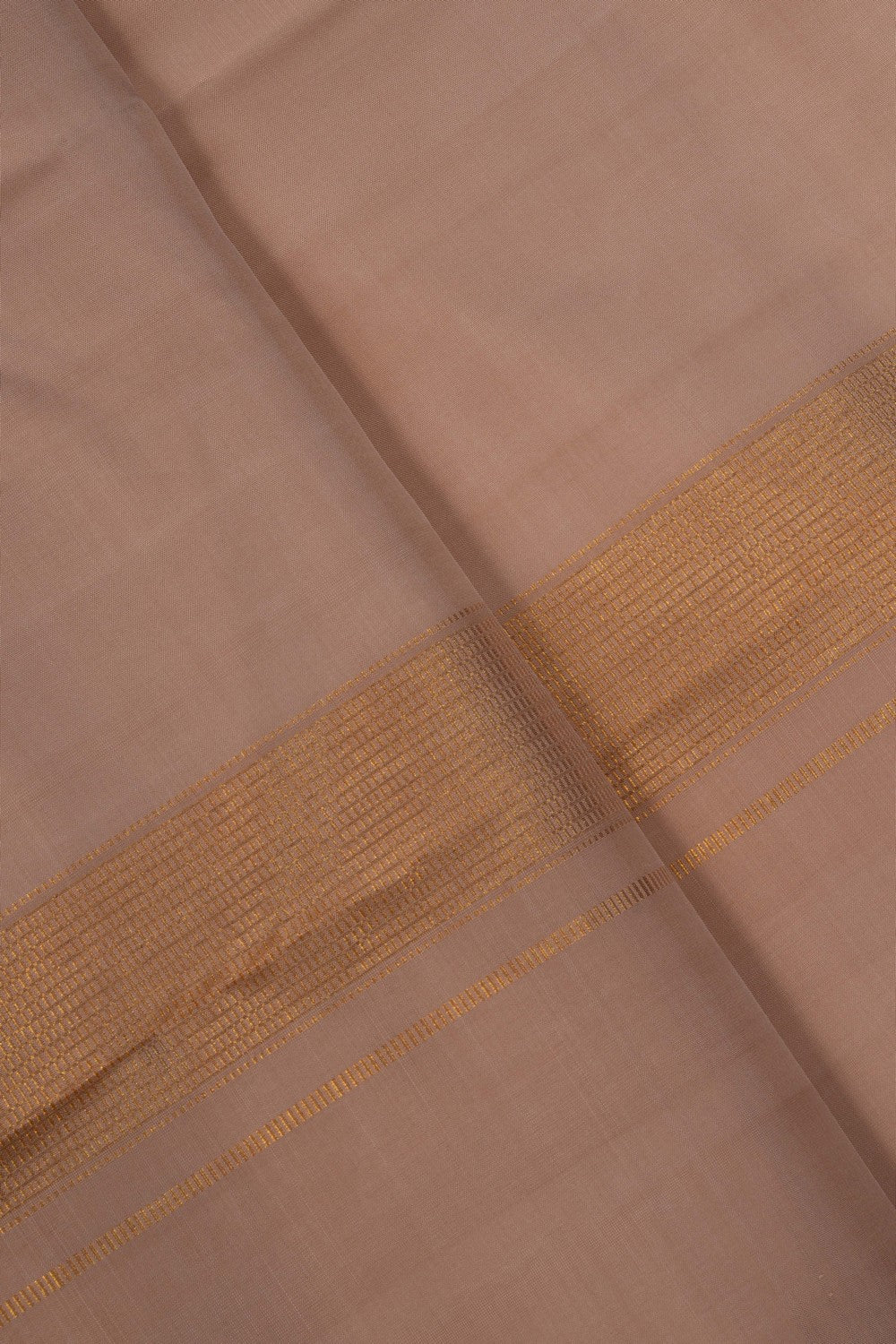 Image of Arani Silk Beige Dhoti With Kanduva (8 X 4)