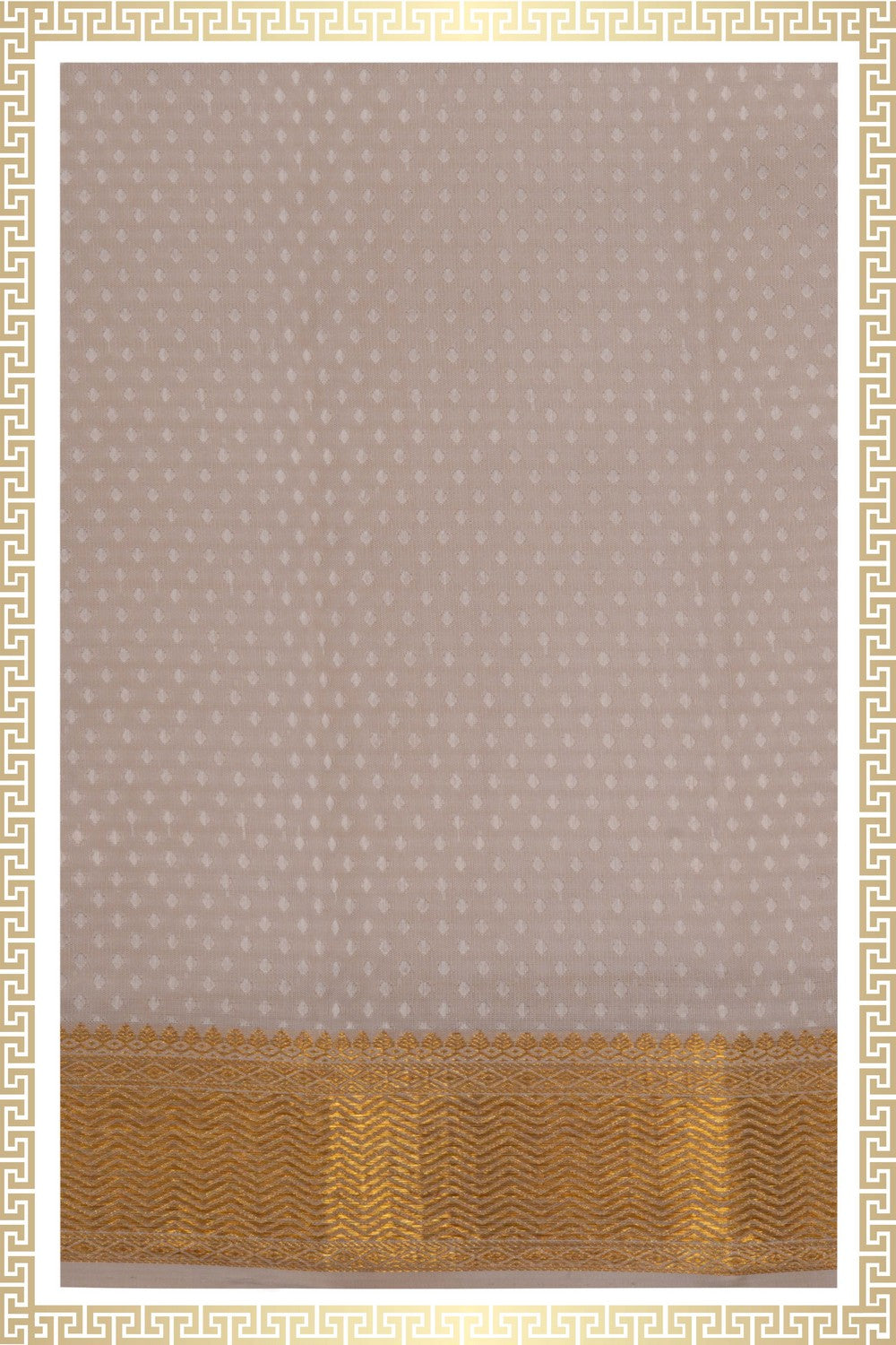 Image of Arani Silk Off-White Dhoti With Kanduva (8 X 4)