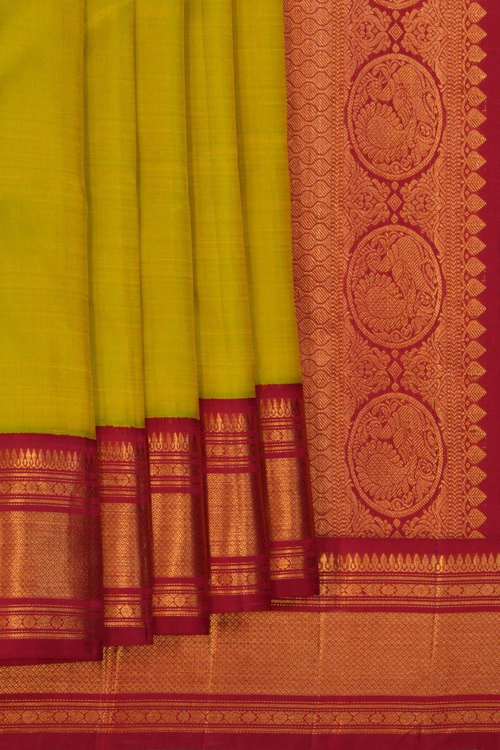 Arani Silk Vibrant Green Saree