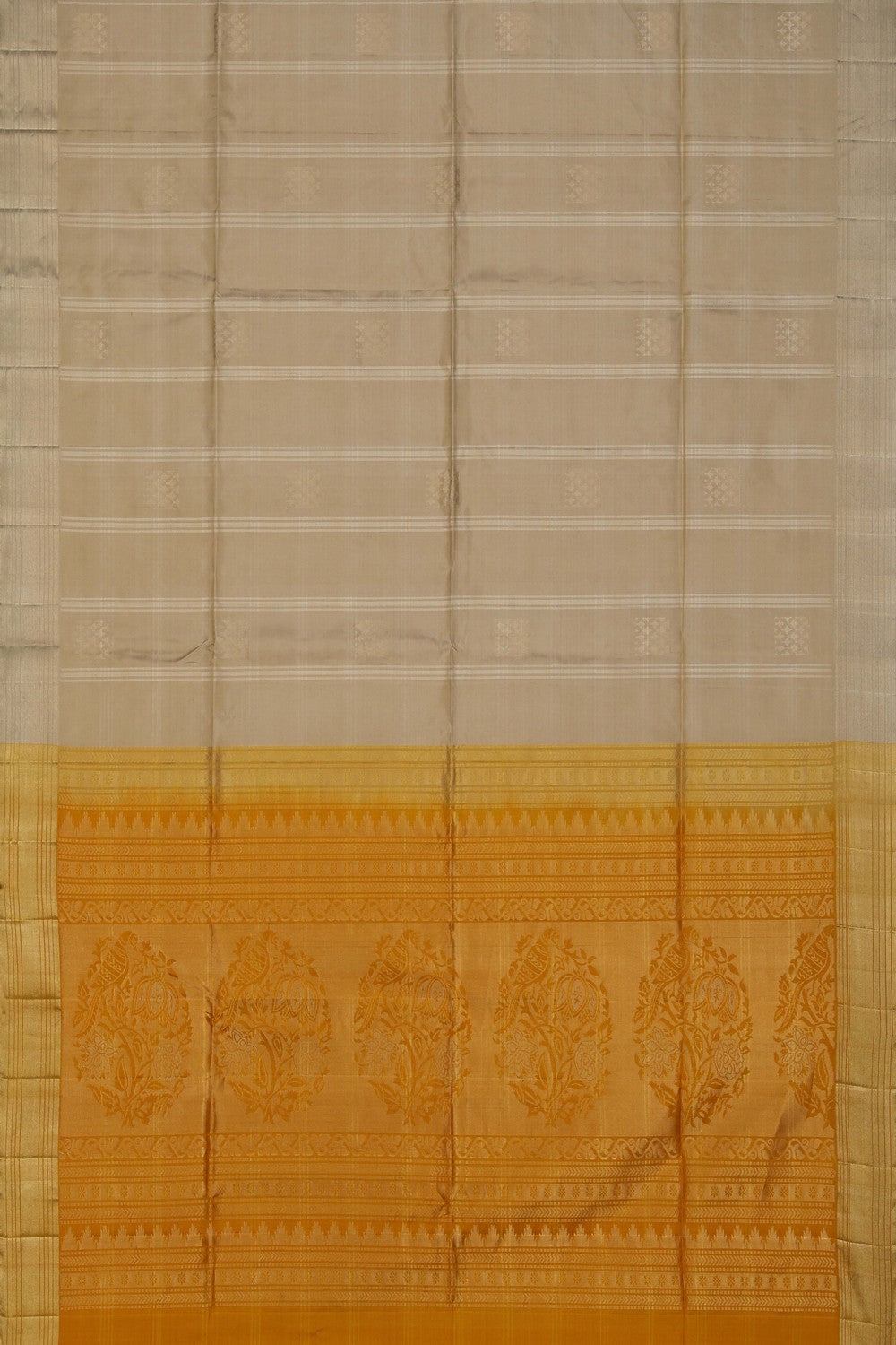 South Silk Off-White Saree