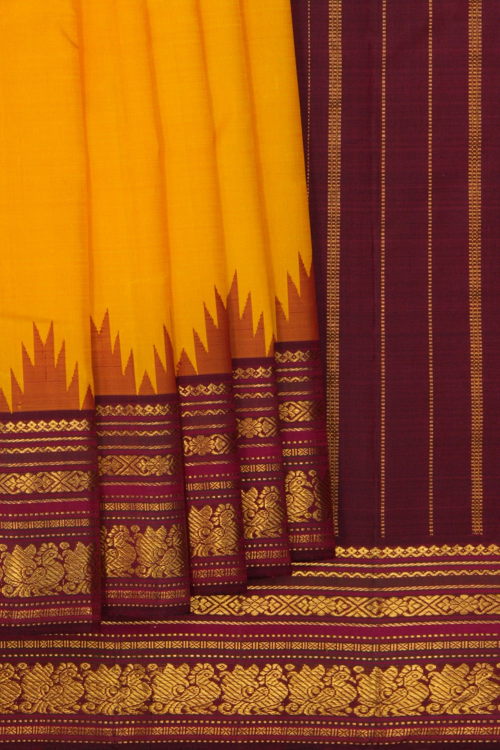 Image of Arani Silk Yellow Saree