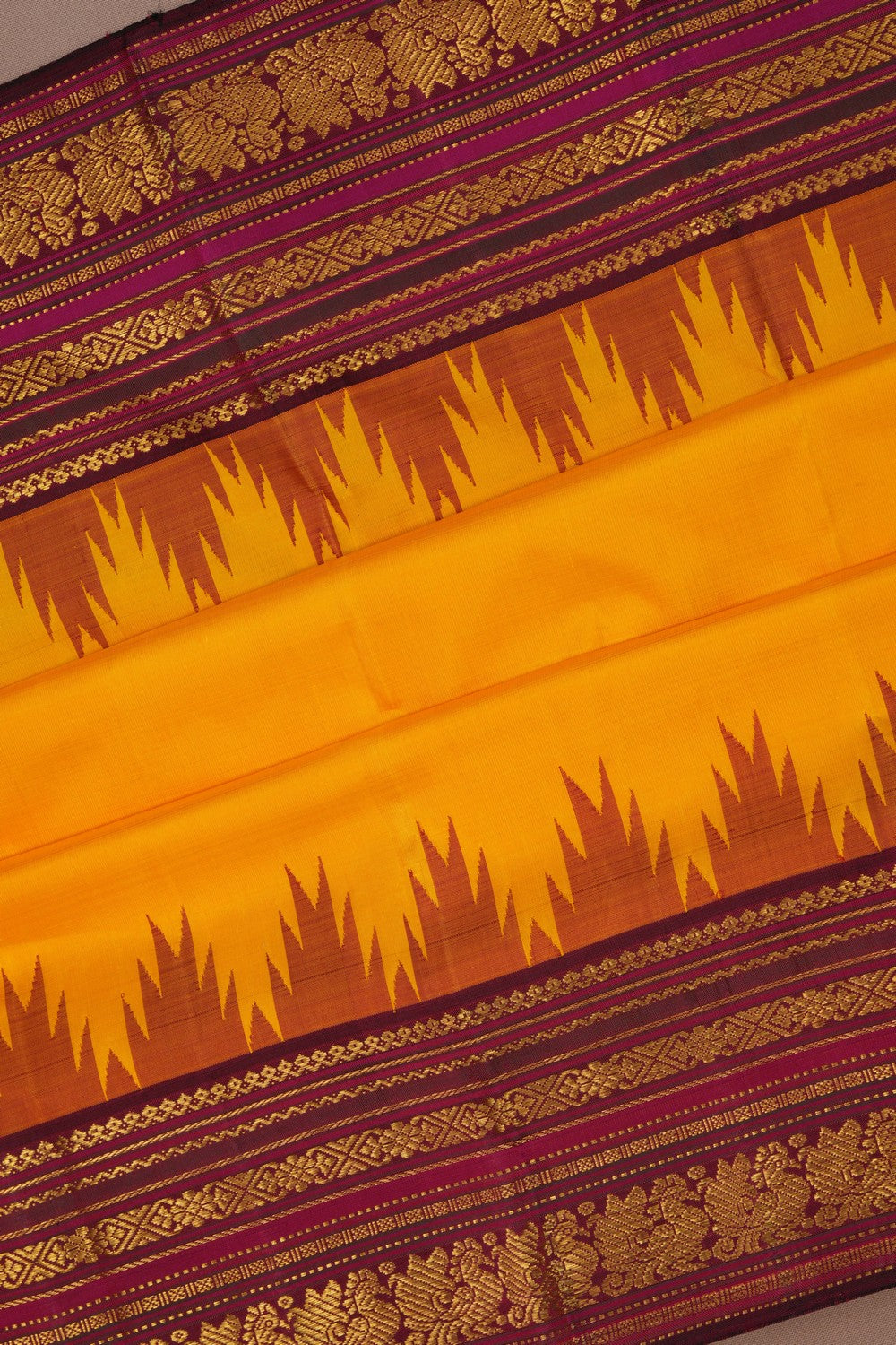 Arani Silk Yellow Saree