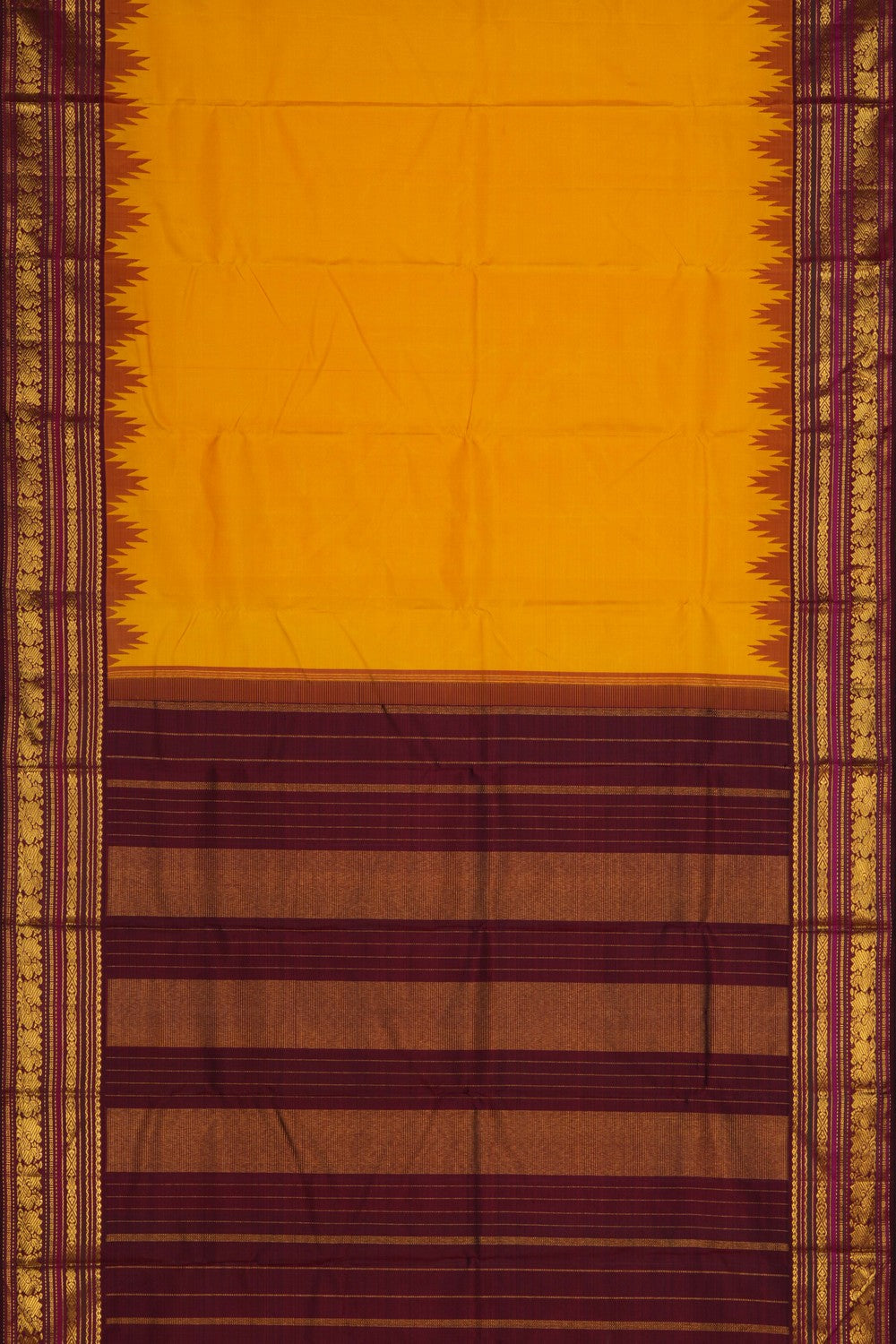 Image of Arani Silk Yellow Saree