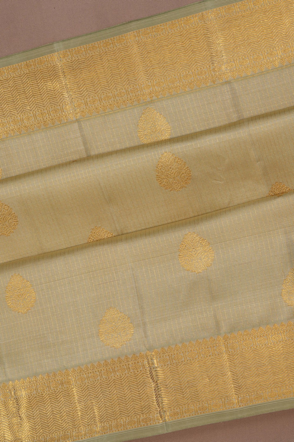 Image of Arani Silk Pista Green Saree