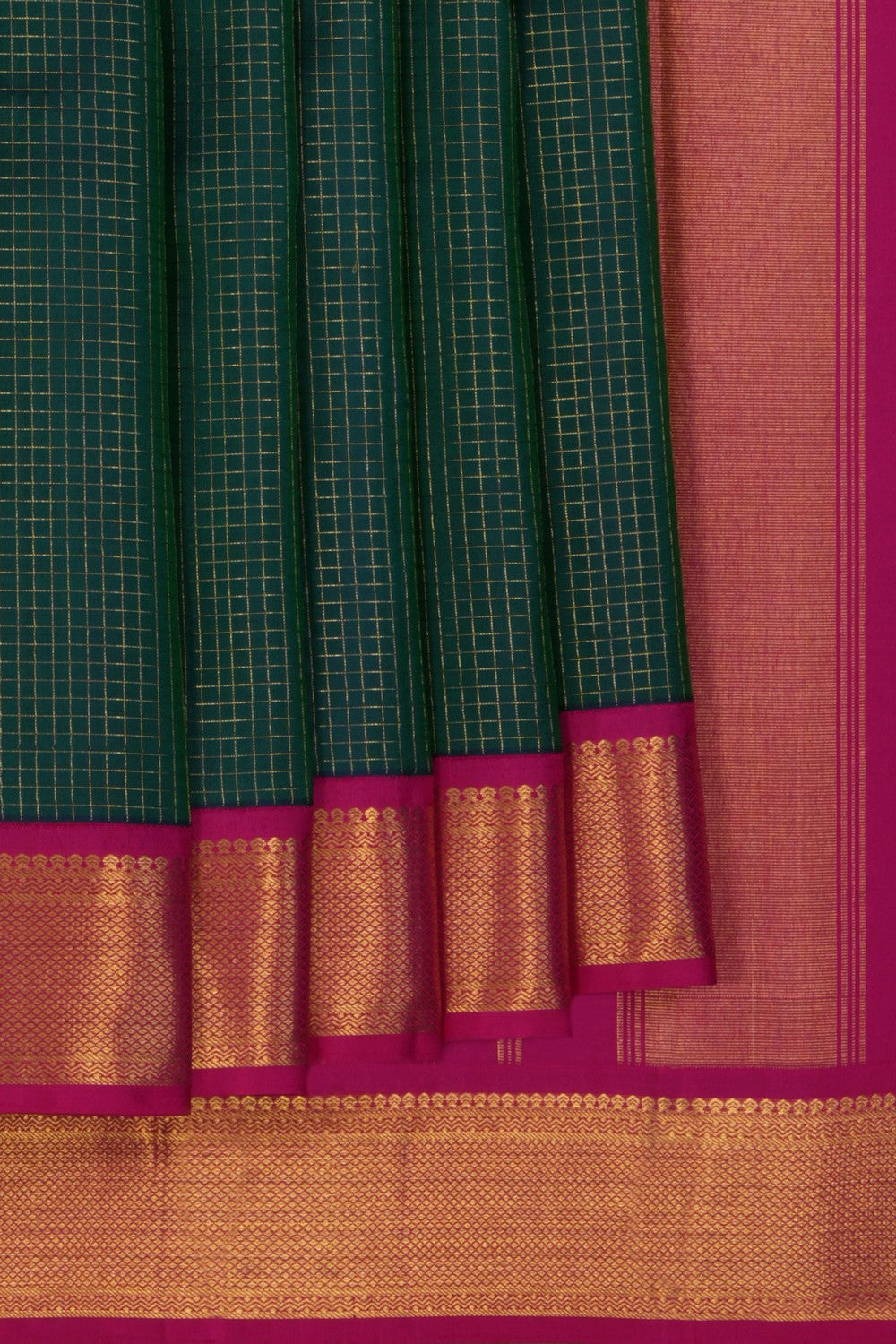 Image of Arani Silk Peacock Blue Saree