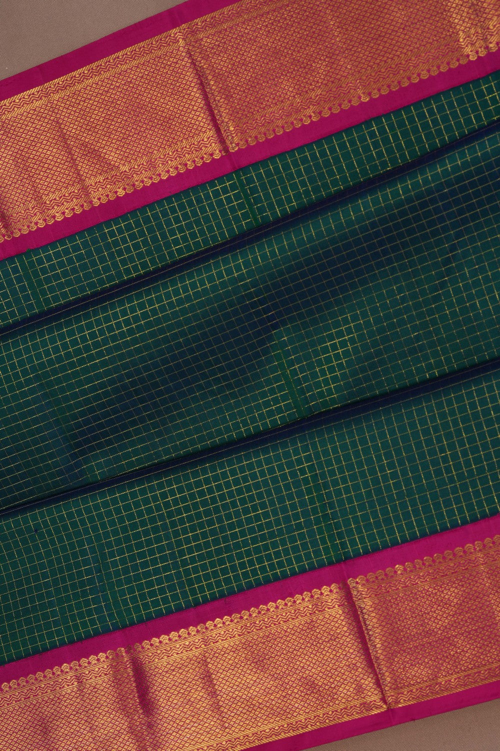 Image of Arani Silk Peacock Blue Saree