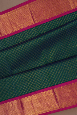 Image of Arani Silk Peacock Blue Saree