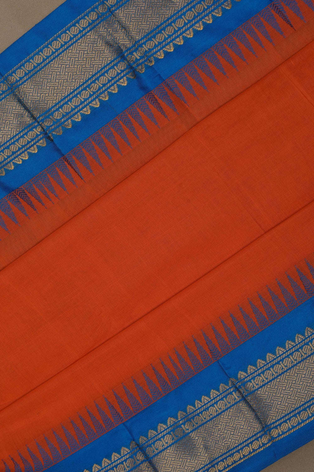 Image of Gadwal Cotton Orange Saree