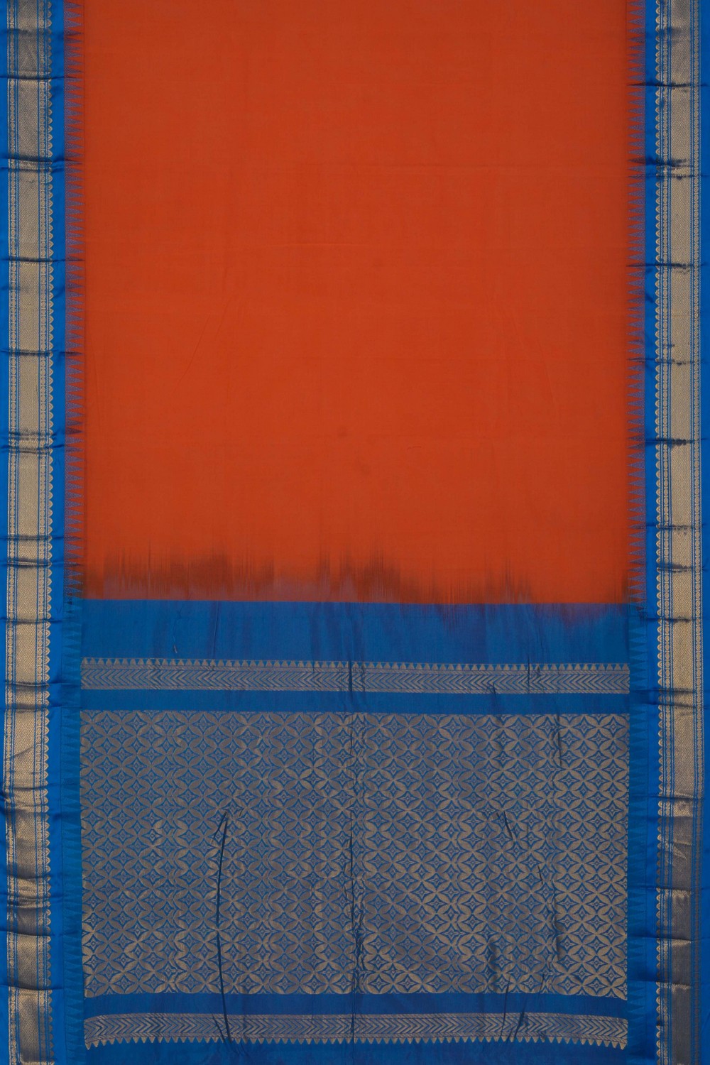 Gadwal Cotton Orange Saree