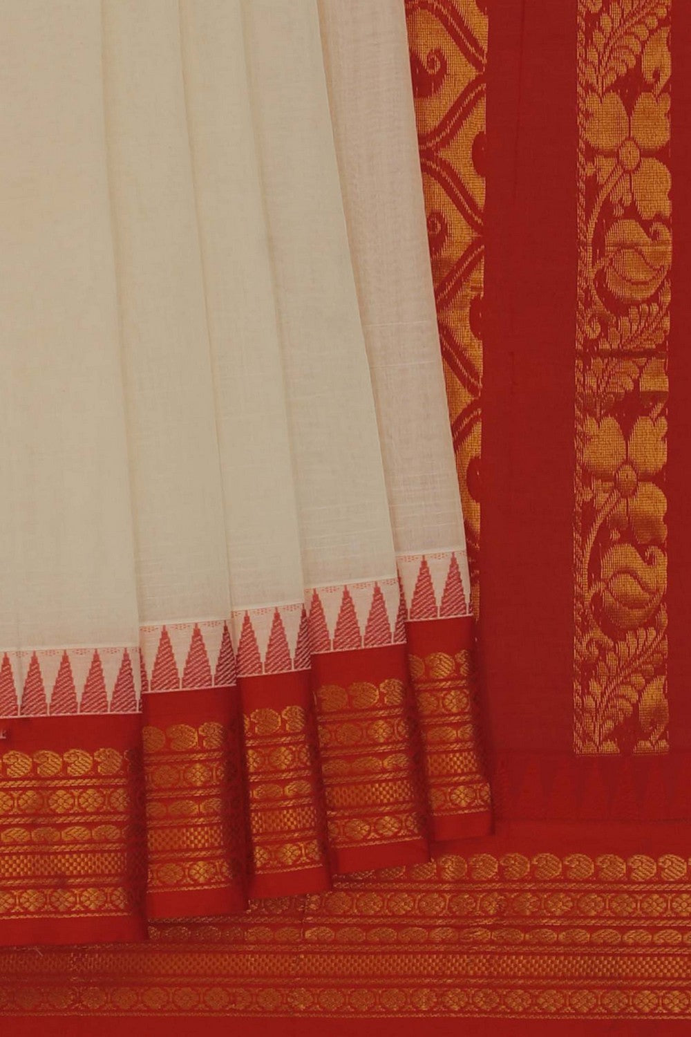 Gadwal Cotton Off White Saree