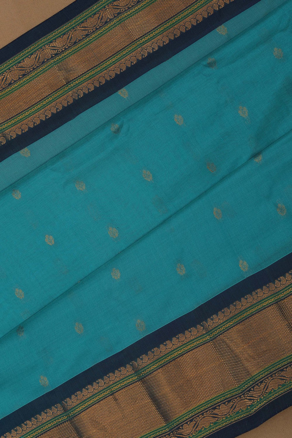 Image of Gadwal Sea Green Saree